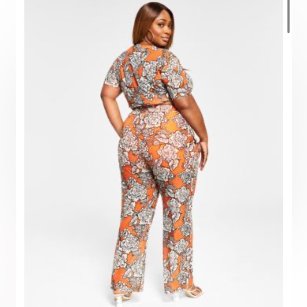 Nina Parker Orange Floral Pants